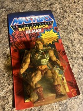 Masters Of The Universe Battle Armor He Man Figure Vintage MOC 1983 On Card