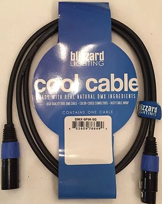 Blizzard DMX-5PIN-5Q "Cool Cable" 5' DMX 22 gauge Cable 5-pin XLR ends - Image 1 of 4