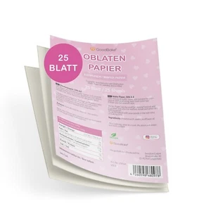 GoodBake Oblatenpapier, 25 Blatt, DIN A4, essbare Tortendeko, vegan, glutenfrei - Bild 1 von 7