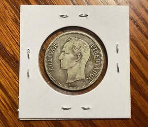Venezuela 1945 2 Bolívares Silver Coin (XF-) - Picture 1 of 2