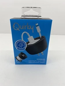 NEW Original Quirky POWERCURL Cord Wrap for Apple USB Cable Power Adaptor Black - Picture 1 of 2