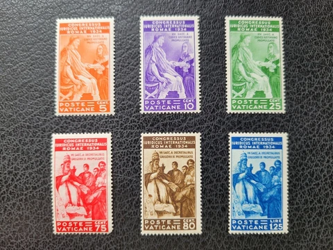 Vatican City #41-46 MNH & MH, 1935 "Juridicial Congress," Scott Value $ 762.00 Cover