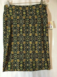 NWT LULAROE CASSIE PRINT SIZE XL FOLDOVER YOGA WAIST STRAIGHT KNEE LENGTH SKIRT - Picture 1 of 9