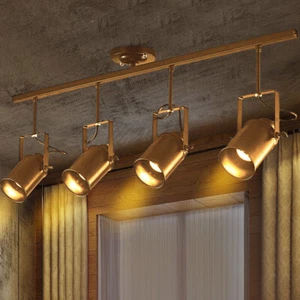 Modern 4 Heads Spotlight Adjustable Track Light Semi Flush Mount Ceiling Light - Picture 1 of 10