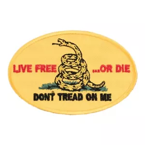 Live Free or Die Gadsden Flagge ovaler Aufnäher, patriotische Aufnäher - Bild 1 von 3