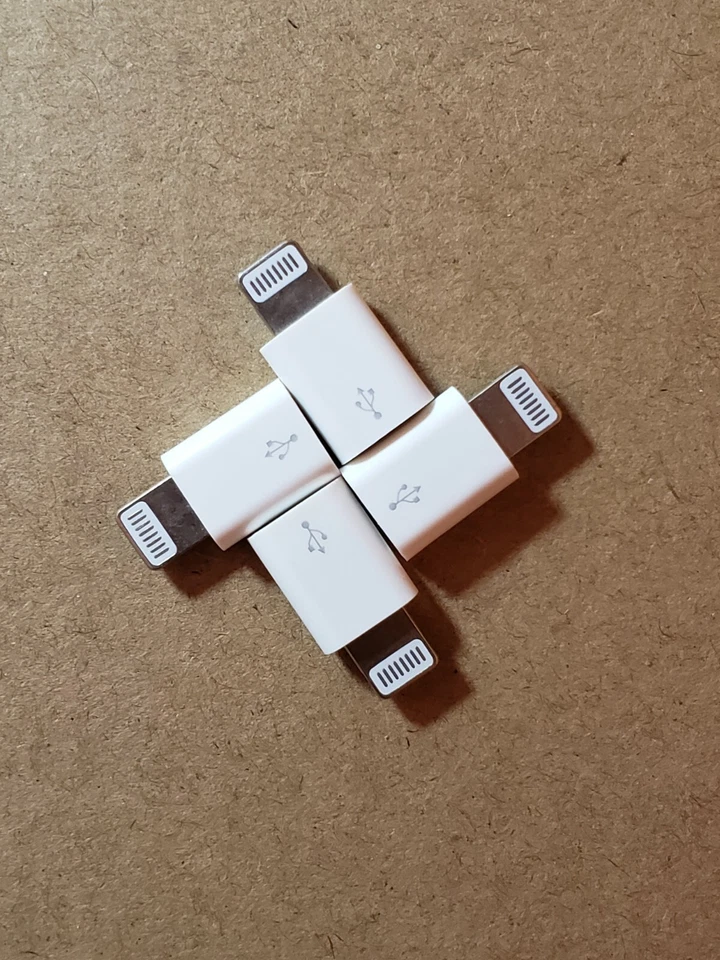 lot 4x Micro USB 8Pin Data Cable Adapter android to iPhone Converter For iPhone - Image 1 of 4