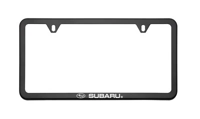 SUBARU LOGO SLIM LINE BLACK LICENSE PLATE FRAME SOA342L153 Wrx Sti + NEW - Image 1 of 4