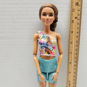 Barbie SELF CARE Doll - Articulated Brunette Doll w/ Original Outfit Top Shorts - Picture 1 of 5