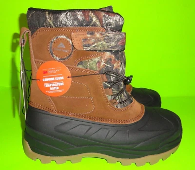 MEN'S SZ 9 Ozark Trail Insulated Pack Snow / Duck Camo Boots Brown 3M Thinsulate - Image 1 of 4