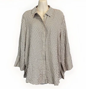 Sussan women's retro design polka dot button collared blouse shirt 12/M (390) - Picture 1 of 6