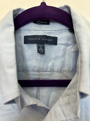 Новый без ЯРЛЫКОВommy Hilfiger на пуговицах платье рубашка мужчин 16 34-35 длинным рукавом хлопок бежевый - Изображение 1 из 4