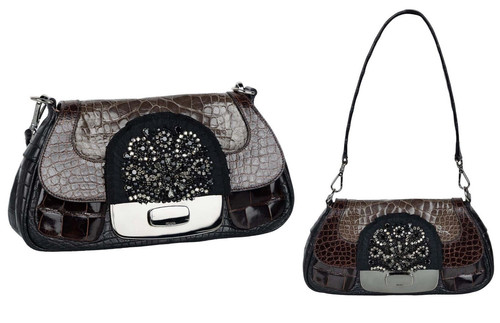 Borsa PRADA ~ LIMITATA RARA * 2004 vera coccodrillo gioiello ~ AUTENTICA 9K