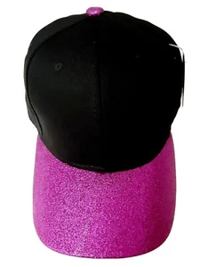 Mujer Gorra Negra Púrpura Brillo Bill 6 Paneles Adulto Sombrero Algodón Poli Ajustable  - Imagen 1 de 10