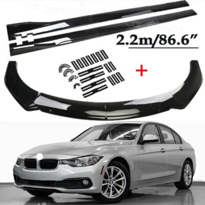 For BMW 320i 325i 330i Front Bumper Lip Splitter Spoiler Side Skirt Body Kit Foto 1 de 4