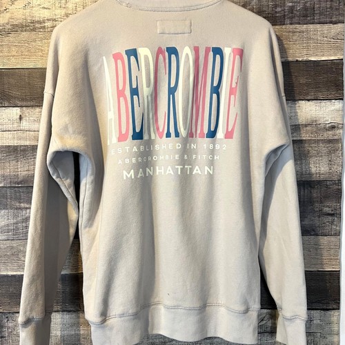 VETEMENTS Felpa Abercrombie bambino beige Spellout 15 16 casual comoda accogliente loungewear