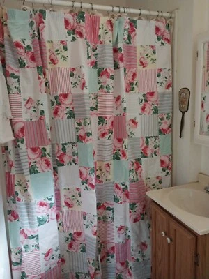 Ralph Lauren Molino de Agua Patchwork Cortina de Ducha Tela de Algodón-6" Cuadrados Foto 1 de 4