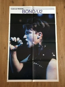 Vintage Double Sided Poster Bono (U2) + David Bowie 1986 Cm. 85 x 55 - Bild 1 von 1