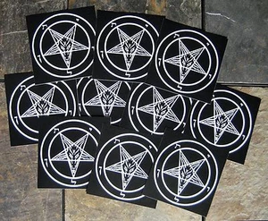 Lot of 10 4x4" Pentagram Sticker Decal Bumper Occult Baphomet Satanic Leviathan - Picture 1 of 2