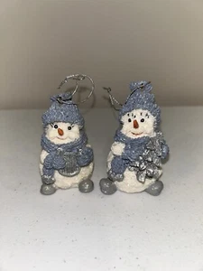 Lot of 2 Encore Snow Buddies Ornaments Vintage Hard to Find Christmas Snowman - Picture 1 of 6