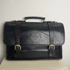Ghurka Counselor Aktentasche Tasche Leder schwarz Überschlag OHNE SCHULTERGURT Vintage - Bild 1 von 16