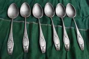 Lot of 6 Antique GORHAM Sterling Silver 1911 WREATH Pattern Teaspoon 5-3/4" 147g - Picture 1 of 5