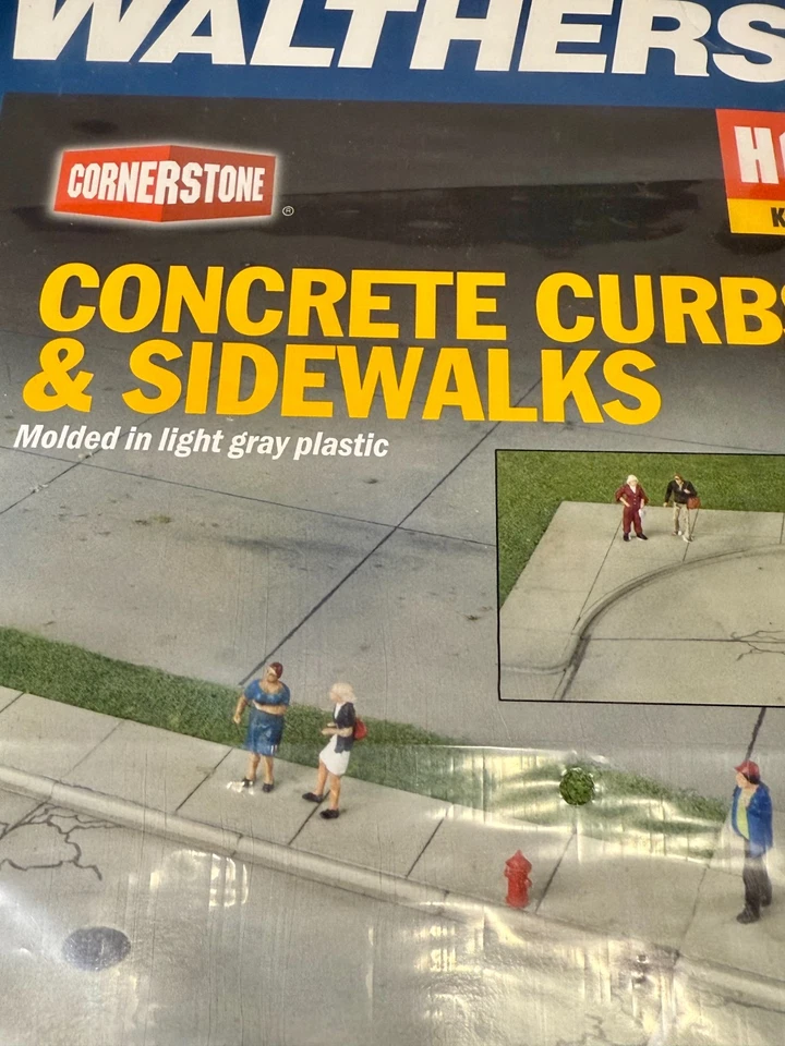 **NUEVO** Kit de bordillos y aceras de concreto Walthers ~ escala HO (#933-3187) SELLADO Foto 1 de 4