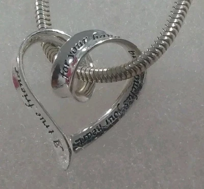 "Collar colgante corazón LA Rocks True Friend en cadena plata de ley de 18"" 15,90 g" Foto 1 de 4