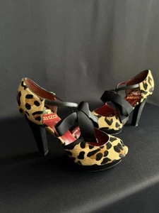 KENZO Ponyfell Heels Schuhe Beige/Schwarz Größe US 7 EU 37 1/2 - Bild 1 von 17