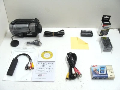 Canon ES5000 Hi8 8mm Camcorder 20x Optical Zoom + Video Transfer Kit - Image 1 of 4