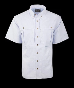 Camisa Drake Waterfowl Seersucker Wingshooter Abotonada Pesca Azul 2XL - Imagen 1 de 9