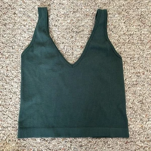 Camiseta sin mangas Intimately Free People acanalada verde oscuro para mujer M/L cuello en V elástica - Imagen 1 de 5