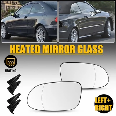 Par de espejos retrovisores térmicos de vidrio conductor pasajero para Mercedes Benz CLK550 2007-2009 Foto 1 de 4