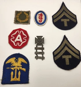 Lotto 6 toppe e 1 spilla epoca seconda guerra mondiale autentiche vintage - Foto 1 di 8