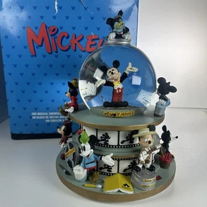 Disney Through The Years Mickey Mouse Club Match Musical Snow Globe W/Box Works - Picture 1 of 10