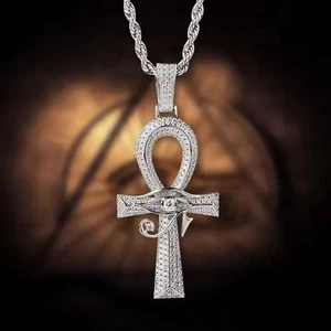 Key Of Life Ankh Eye of Horus Necklace Pendant Chain Ancient Egyptian Amulet - Picture 1 of 8