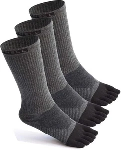 VWELL Zehensocken Baumwolle sportlich Laufen fünf Finger 7-11, dunkelgrau (3 Paar) - Bild 1 von 6