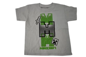 Camisa Plateada Minecraft Juventud Niños Nueva XS (4-5), S (6-7), M (8) - Imagen 1 de 1