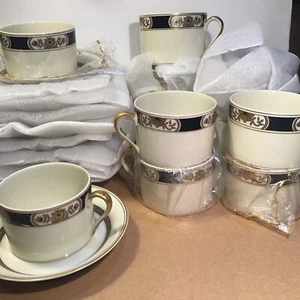 Fitz & Floyd #1 Fleur Orientale Black Cup & Saucer 1 each Japan New - Picture 1 of 11