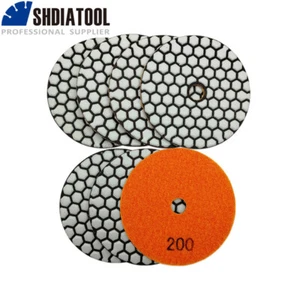 Dry Diamond Polishing Pad 7pcs 4inch #200 B Sanding Disc for Stone Marble Tile - Picture 1 of 9