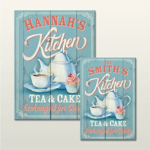 PERSONALISED KITCHEN WOODEN SIGN WALL PLAQUE KITCHEN HOME DECOR GIFT - Picture 1 of 8