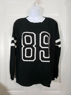 Suéter feminino Forever 21 preto/branco manga longa tamanho pequeno P - Imagem 1 de 3