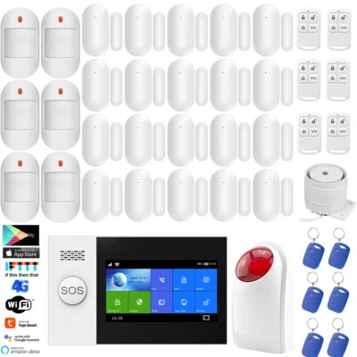 A48 Tuya APP WiFi 4G GSM Wireless Home Alert Security Alarm System+Strobe Light - Image 1 of 4