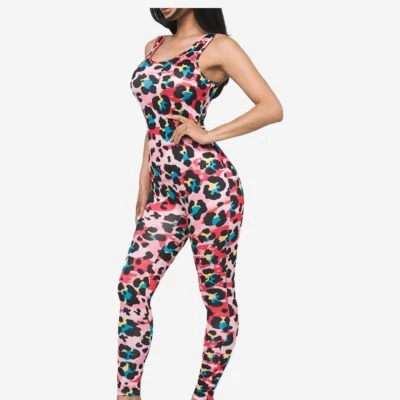 Women's Animal Print Jumper, Bodycon Jumpsuit, Bodycon Catsuit, Bodycon Romper - Image 1 of 4