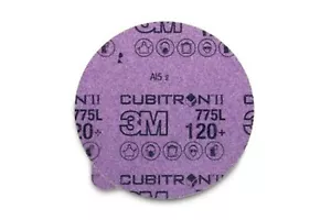 3M 775L 5" Sanding Disc 10pc Cubitron II Stikit PSA No Hole w/tab 3Mil Film Back - Picture 1 of 2