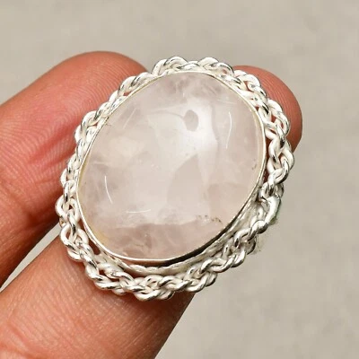 Anello gioiello in argento sterling 925 fatto a mano con pietra preziosa al q... - Immagine 1 di 4