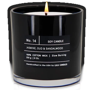 Jasmine, Oud & Sandalwood Scented Jar Candle 9 Oz. - Picture 1 of 11