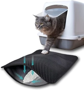 Cat Litter Mat Kitty Large 66 X 116cm Litter Trapping Mat Honeycomb Double La... - Picture 1 of 8