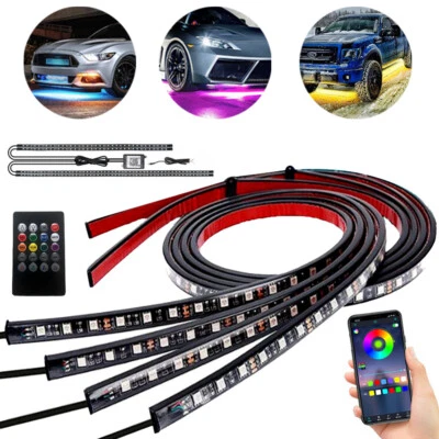 120+150 RGB Under Car APP Neon LED Light Strip Kit Tube Glow Underglow Underbody - image 1 of 4