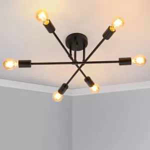 Modern Chandelier LED Lamp Black Frame Ceiling Light Living Room Pendant Lights - Picture 1 of 11