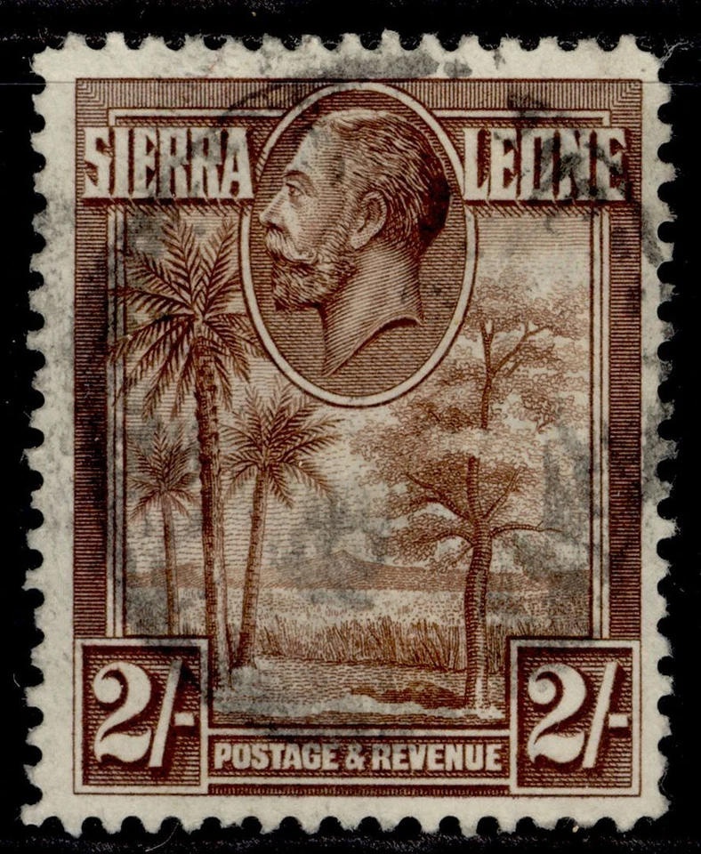 SIERRA LEONE GV SG164, 2s chocolate, FINE USED. Cat £15. - Image 1 of 1